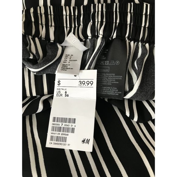 H&M Black/White Strip 3/4 Length Skirt - Picture 8 of 8